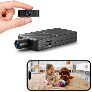 Digimore Mini Camera Espion sans Fil, WiFi Camera Surveillance 10h Enregistrement Continu, Stockage Cloud Gratuit, Batterie 3000Mah, Détection Mouvement & Vision Nocturne, Intérieur/Extérieur