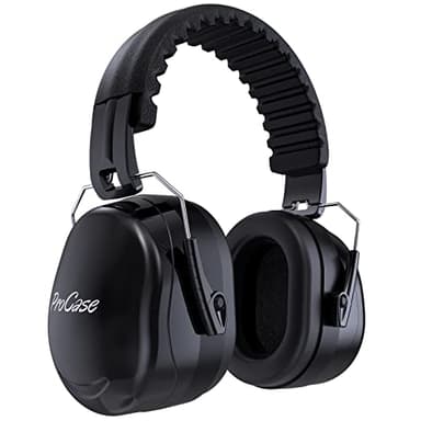 Procase Casque Anti Bruit Pliable Réglable Confortable Adulte, avec Une Atténuation SNR 34dB, Serre-tête Souple pour Milieu Bruyant ou Stressant –Noir