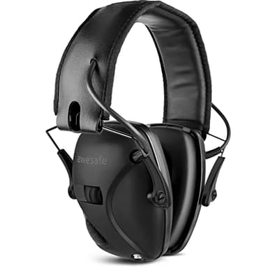 awesafe Casque de tir antibruit électronique GF01 Réduction du Bruit Maximisation du Son Sécurité Electronique Casque antibruit, Protection Auditive,Idéal pour Le Tir et la Chasse(Noir)