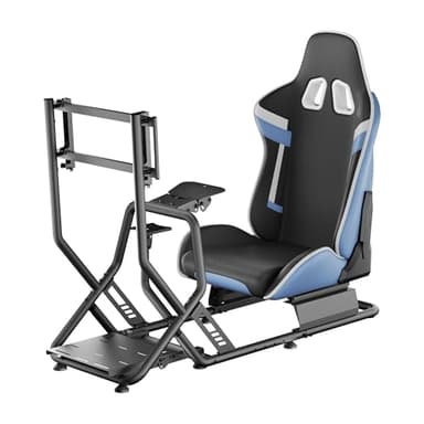 WilTec Simulateur de Conduite – 71 x 136 x 108 cm – capacité de Poids 100 kg – en Acier – Siège Cockpit de Jeu – Expérience immersive et réaliste