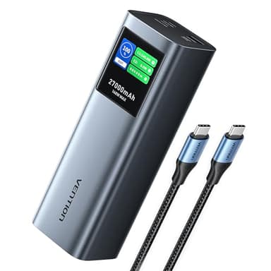 VENTION Batterie Externe 27000mAh, Power Bank 140W PD3.1 3 Ports avec Écran Numérique Intelligent, Chargeur Externe Compatible MacBook Pro/Dell/HP, iPhone 17/16/15/14, iPad Pro, Galaxy S24
