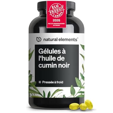 Huile de Nigelle – 400 gélules, provision de six mois – 1000 mg huile de cumin noir égyptienne/dose journalière – issu de la véritable Nigella sativa, pressée à froid – fabriqué en Allemagne