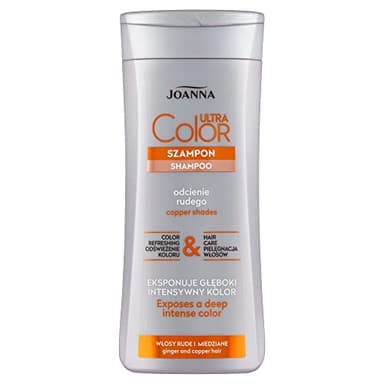Joanna Ultra Color Shampooing pour cheveux dans les tons cuivrés - Shampooing fortifiant et revitalisant - Rafraîchit la couleur - Approfondit l'intensité de la couleur - Soin et hydratation pour vos