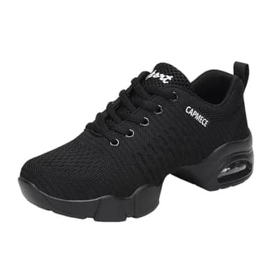Femmes Chaussures De Danse Moderne Chaussures de Jazz Semelle Fendue Chaussures de Sport Danse Sneaker Noir 38