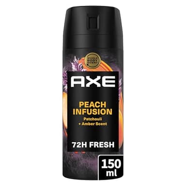 AXE - Déodorant Homme Spray - Peach Infusion - Collection Prestige - Spray Anti-transpirant - Fraîcheur 72h non-stop - parfum pêche patchouli et ambre - 150ml