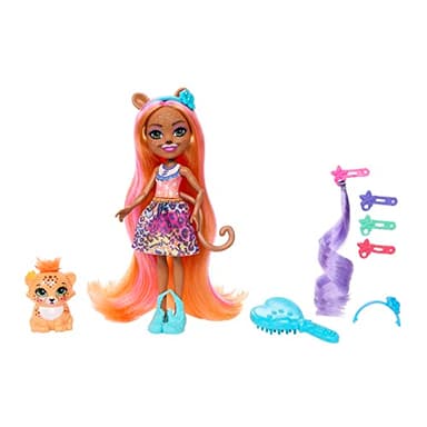 Enchantimals Mini-Poupée Chevelure Gala Enchanté avec Figurine De Son Animal De Compagnie, avec Jupe Et Accessoires Amovibles, Jouet Enfant, Dès 3 Ans, HNV30
