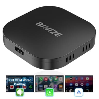 BINIZE Carplay Ai Box Android Auto AI Box Magic Wireless CarPlay & Android Auto Device for Car, 2+32G, Support Original Car Play/AndroidAuto
