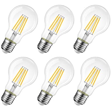 LVWIT 11W Ampoule LED Filament E27 A60, 1521Lm 2700K Blanc Chaud, Ampoule verre Vintage LED, Non Dimmable, Lot de 6