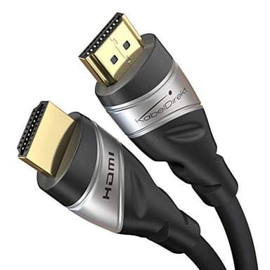 KabelDirekt – Câble HDMI 10K & 8K, HDMI 2.1b – Certifié, Développé en Allemagne – 4 m (Câble HDMI 2.1 Ultra High Speed, pour PC et consoles comme PS5 et Xbox, moniteur et TV – argenté/noir)
