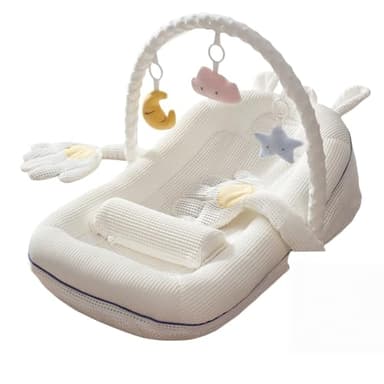 iuscacey Coussin de Couchage pour bébé, Coussin Anti-Reflux pour bébé, réglable sur 4 Niveaux pour soulager Les coliques et Les régurgitations, Cadeaux Essentiels pour Nouveau-né,D