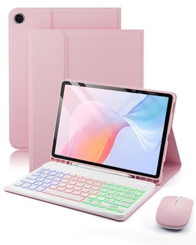 pour Samsung Galaxy Tab A11+ Plus(2025)/Samsung Galaxy Tab A9+ Plus(2023) 11 Pouces Coque Étui avec Bluetooth sans Fil Français (AZERTY) Rétroéclairé Clavier Souris Protection Backlight Keyboard Case