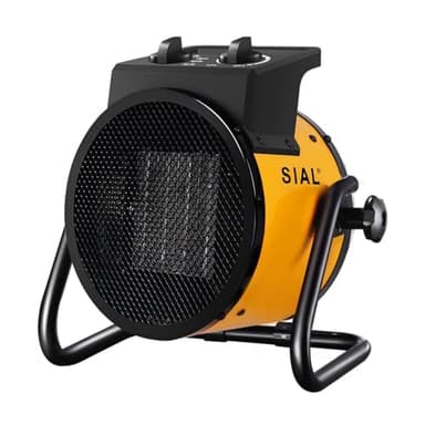 SIAL Chauffage Soufflant 3000 W - Radiateur électrique - Céramique - Chauffage Industriel - Chaleur Rapide 3 Secondes - Thermostat & Protection Surchauffe (Jaune)