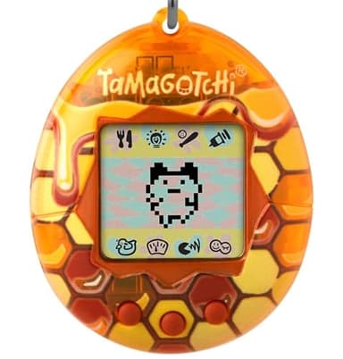 Tamagotchi Bandai Original Pure Honey Shell Original Cyber Pet 90s Jouet pour Adultes et Enfants avec chaîne | Les Animaux virtuels rétro sont d'excellents Jouets pour garçons et Filles ou Cadeaux