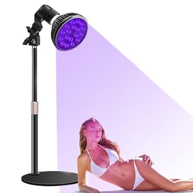 PZCC Solariums et Lampes UV, Lampe Bronzage, Lampe UV Visage,Lampe de Thérapie Télescopique Violette 54 W avec Lunettes de Protection, Convient Aux Professionnels Du Fitness et Bronzeurs (Noir)
