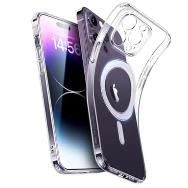 ESR Coque pour iPhone 14 Pro Max, Coque en Silicone Transparent avec MagSafe, Coque Fine résistante aux Chocs, Anti-jaunissement, Fine Coque de téléphone en TPU Transparent, série Zero, Transparente