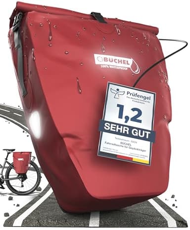 Büchel Sacoche de vélo pour Porte-Bagages I 25.4 L - 100% étanche I avec poignée et bandoulière I Sacoche de vélo pour Porte-Bagages, Sacoche de Porte-Bagages, sacoches de vélo arrière