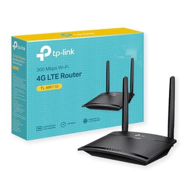 TP-Link TL-MR110 Routeur 4G LTE WiFi bi-Bande jusqu'à N300Mbps, Cat 4, Modem 4G, 2 Antenne 4G Amovibles, 2 Ports LAN Ethernet, Carte SIM de Tout Opérateur, Jusqu’à 32 appareils