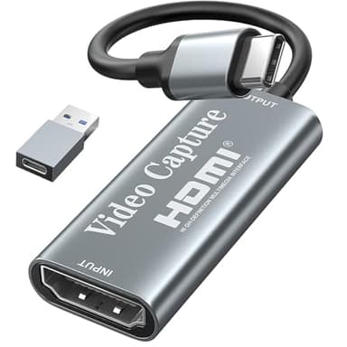 Carte de capture vidéo 1080p de type C, HDMI vers USB C, capture de jeux vidéo pour l'édition de jeux/streaming/enseignement en ligne