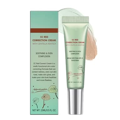 CC Red Correct Crème contre les rougeurs avec CentellaAsiatica - Soin du visage coréen avec effet apaisant pour un teint naturel et uniforme SPF 25 - les types de peau - 15 ml