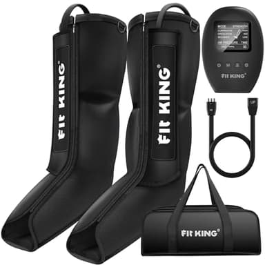 FIT KING Massage Jambes Bottes Pressothérapie Appareil de Massage pour Pieds Efficaces pour Soulager les Lourdes et Activer la Circulation Sanguine 3 Modes de Compression
