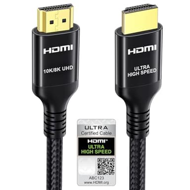 Etseinri Câble HDMI 2.1 2M, Certifié 10K 8K 4K Câble HDMI® Ultra Haute Vitesse 4K 240Hz 165Hz 120Hz 8K 60Hz 48Gbps HDCP 2.3 Dolby Atmos Vision eARC HDR pour PC Moniteurs Gaming TV Soundbar