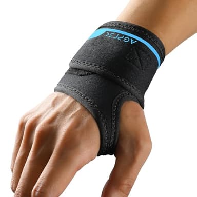AGPTEK Orthèse Poignet Droit, Maintien Poignet Soutien Respirant Pour Syndrome Du Canal Carpien, Arthrose Légère, Tendinite Et Entorse, Support De Bandage Pour Sport, Travail Et Sommeil, Noir