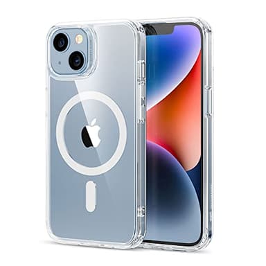 ESR Coque Magnétique pour iPhone 14/iPhone 13, Compatible avec MagSafe, Hybrid Coque pour iPhone 14/13 avec HaloLock, Protection Antichoc Militaire, Dos Anti Rayures, Transparent