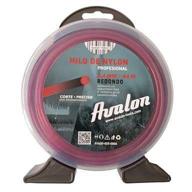Avalon - Fil Rond en Nylon Universel pour débroussailleuse et Tondeuse (2,4 mm x 44 m)
