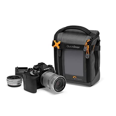 Lowepro GearUp Creator Box Medium II, Sac pour Appareil Photo sans Miroir et Reflex Numérique, équipé de Accès Rapide, Fabriqué avec des Tissus Recyclés, Séparateur Intérieur Orange Rembourré, Gris