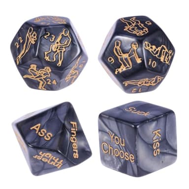 TNSRAY Ensemble de 4 dés pour flirter, Jeux pour Adultes Amusants avec dés de Sexe, Jeu pour des fêtes romantiques, Jeux de dés, Jeu d'amour Sexy avec dés de Sexe Romantique