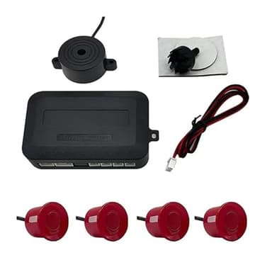 Radar De Recul Voiture Radar Recul Voiture 12 V 22 Mm Kit Capteurs Stationnement Universels 4 Avertisseurs Sonores Recul Sonde Alerte(Rouge)