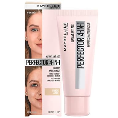 Maybelline New York - Perfecteur de Teint Matifiant 4-en-1 Multi-Usages - Fond de Teint Instant Anti Age Perfector - Teinte : 01 LIGHT - Contenance : 30 ml