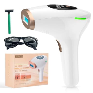 NALONE IPL Épilateur Lumière Pulsée, Laser Lumière pulsée 999,900 Flashes, 1200NM Longueur d'onde, Indolore pour Le Corps Entier Épilateur Laser pour Hommes, Femmes, Corps, Ascelle, Gambe Sensibili