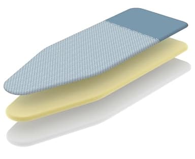 COLOMBO Parking | Housse de planche à repasser universelle | 100% coton biologique | zone de stationnement pour le fer | Clip de fixation | 140 x 50 cm | trois couches | Made in Italy