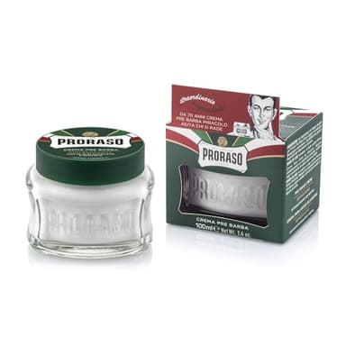 Proraso | Crème avant-rasage rafraîchissante (pot de 100 ml) – Crème de pré-rasage tonifiante à l'huile d'eucalyptus et au menthol – Fabriquée en Italie