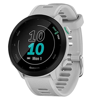 Garmin – Forerunner 55 - Montre GPS Multi-activités Running avec Fonctions d’Entrainement Coach et Cardio au Poignet – Blanche