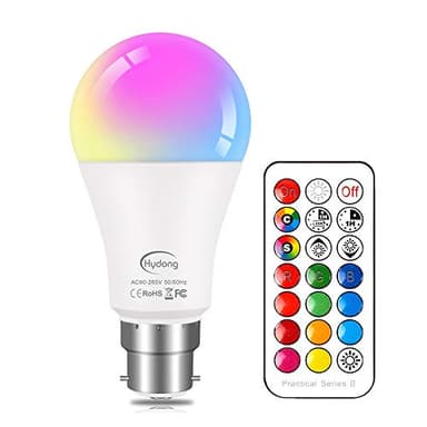 Ampoule LED Couleur B22 10W Changement de Couleur Dimmable LED Bulbs 12 choix de couleurs,21 key Télécommande Compris pour la décoration de la maison/bar/éclairage ambiant KTV, RGB
