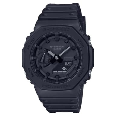 Casio Montre Quartz Homme 45.40mm avec Cadran Noir analogique/numérique et Bracelet en Plastic/Resin Strap Noir GA-2100-1A1ER