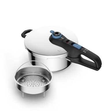 Tefal Secure Trendy Aqua Cocotte-minute 4 L, Cuisson rapide,Panier vapeur, 2 programmes, Sûr, Compatible induction P2580402