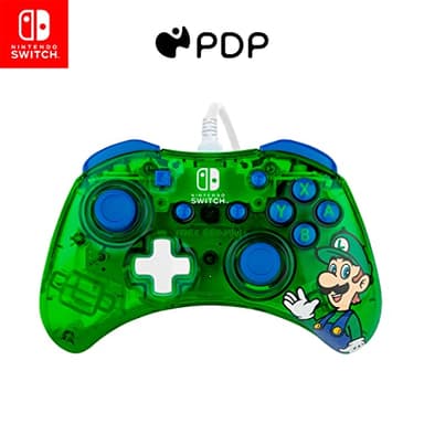Pdp Rock Candy Filaire Gaming Switch Pro Manette - Official License Nintendo - Oled / Lite Compatible - Compact, durable Travel Manette - Luigi