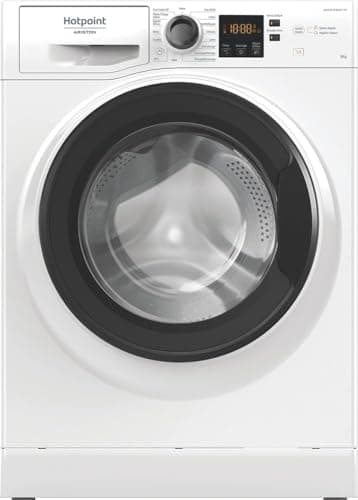 Hotpoint - NS8489WKFR Lave-linge Hublot Posable - Capacité 8kg - Essorage 1400 tr/min - Écran Digital, Pesée Automatique - H 85 x L 59,5 x P 60,5 cm - Classe Énergétique A - Blanc