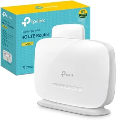 TP-Link TL-MR105 Routeur 4G LTE Jusqu’à 300 MB/s, 1 Ports LAN/WAN, 2 Port LAN, Carte SIM de Tout Opérateur, Jusqu’à 32 appareils