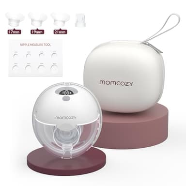 Momcozy M5 Tire-Lait Electrique Mains Libres Portable, de la Bouche de Bébé Bride à Double Étanchéité, 3 Modes & 9 Niveaux Réglables, Confort 24 mm (Gris, 1 Pièce)