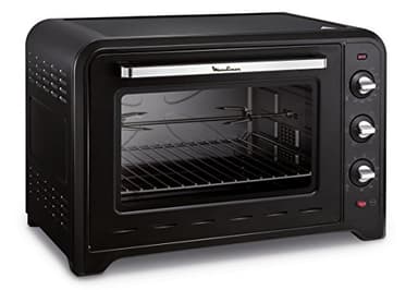 Moulinex Four à convection électrique, 60 L, 2200 W, Thermostat jusqu'à 240 degrés, 7 modes de cuisson, Pain, Pizza, Tartes, Pâtisseries, Optimo, Noir YY2917FB