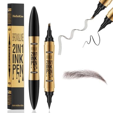 2 En 1 Crayon à sourcils liquide, 3D Tatouage Crayon à Sourcils Crayon Imperméable & Longue Durée Sourcil pour le Maquillage Naturel Micro crayon pour femmes et filles (Dark Brown)