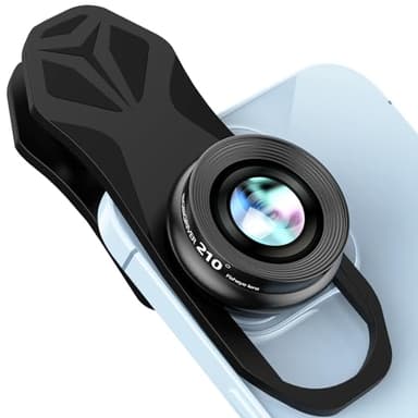 BIGBIGRIVER Objectif fisheye professionnel 210° pour iPhone, Samsung, Pixel, BlackBerry, iPad, ordinateur portable, etc