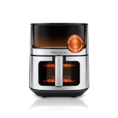 Ufesa Heron Max, Friteuse Air Fryer 8 L, Double Résistance, Air Fryer Cuisseur Vapeur, Fenêtre Pour le Contrôle de la Cuisson, Technologie Air Pulse Ultra 360ºC, 2000 W
