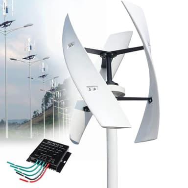 HTIANMM Kit de générateur d'éolienne 14000KW 12V 24V 48V 220V Moulin à Vent d'énergie générateur d'éolienne Verticale Maison générateur triphasé Maglev 3 pales 35''H,220V