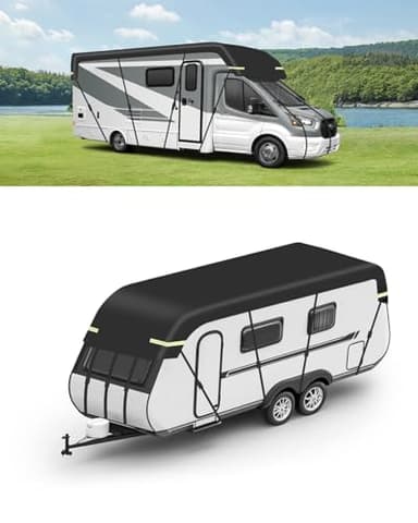SUPAREE Housse pour Camping Car Bache Toit Caravane Housse de Toit pour Camping Car Protection UV Imperméable Tissu Oxford 210D 5.5x3m