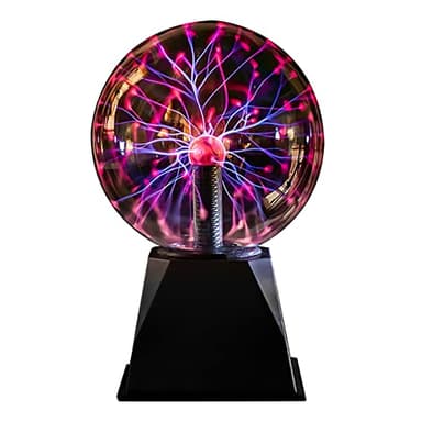 Riserva Boule de Plasma Magique 6 Pouces, Lumière de Boule de Plasma Sensible au Son et au Toucher, Flash Lampe à Plasma Sphère, pour Décorations Chambre, Fête de Famille, Veilleuse Rouge